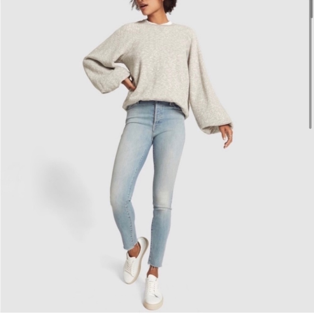 Mother The High Waisted Stunner Ankle Fray Jeans Tinge Size 26